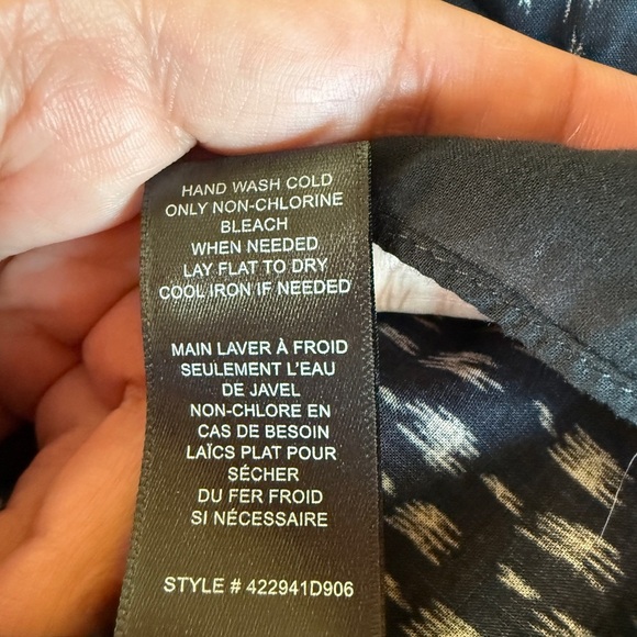 Rebecca Taylor Navy Blue Floral Long Sleeve x Material Smocked Waist Mini Dress - Picture 8 of 12